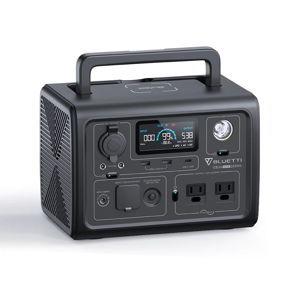 BLUETTI AC50B 700W portable power station angled front view