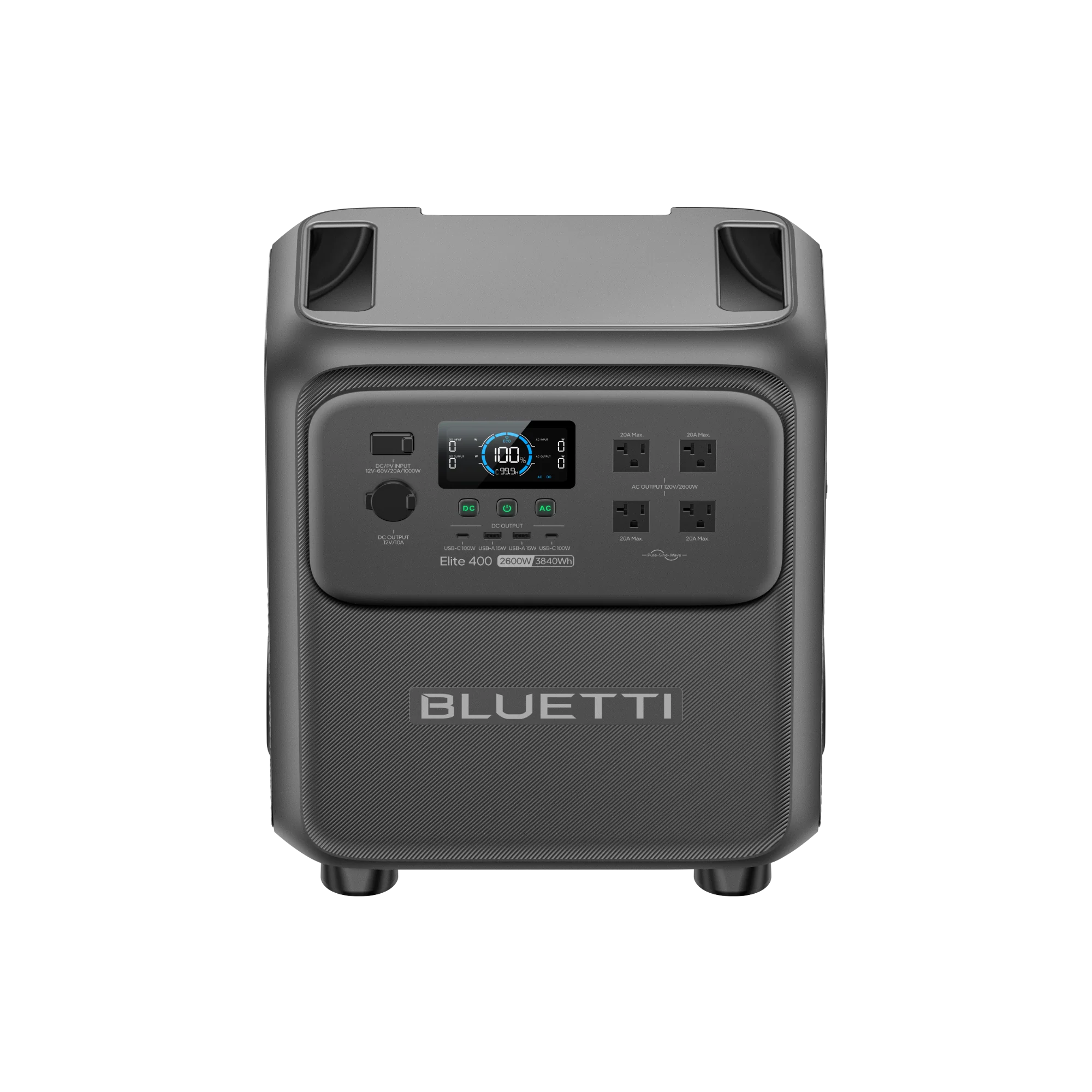 BLUETTI Elite 400 power station – rear ports and ventilation view