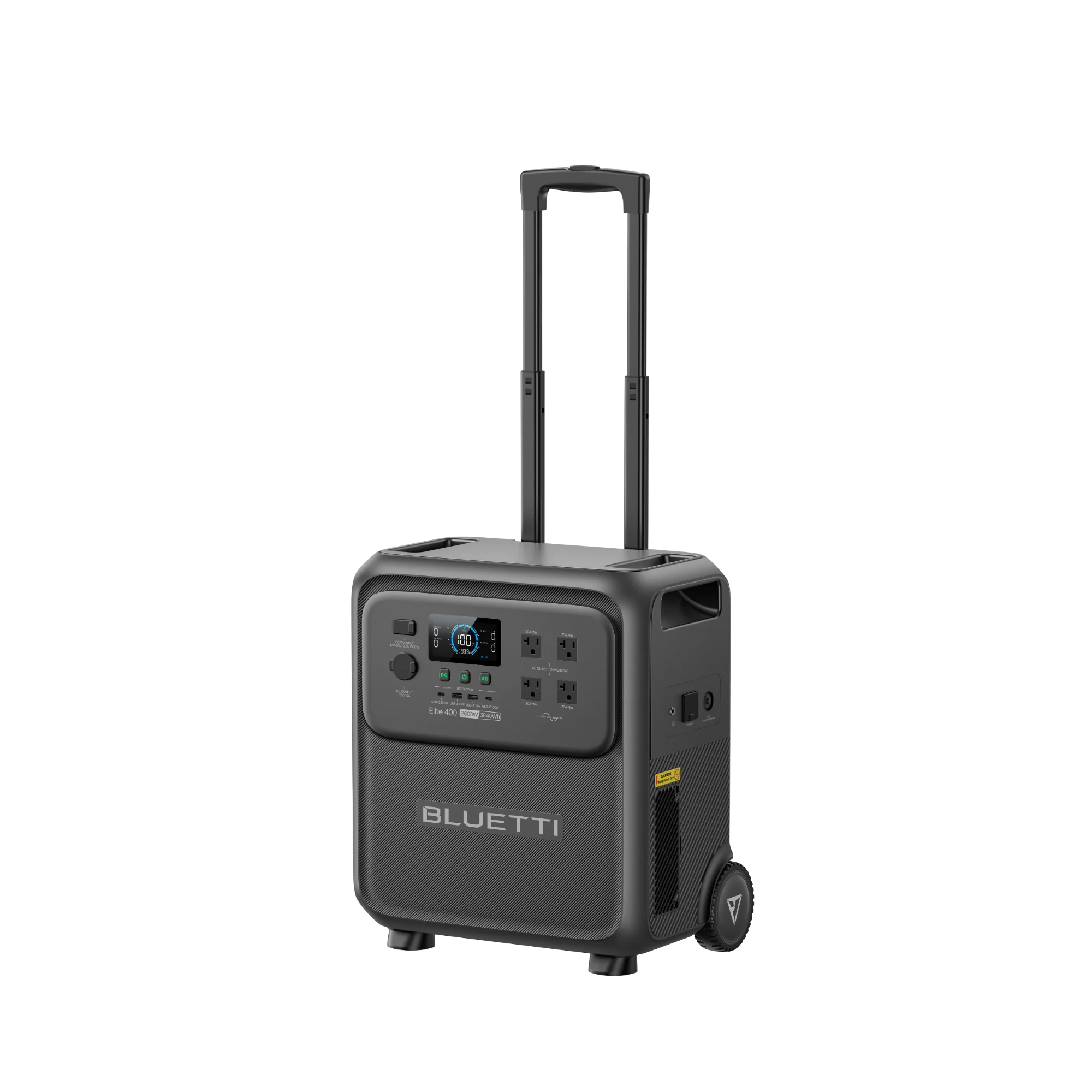 BLUETTI Elite 400 portable power station – telescopic handle extended
