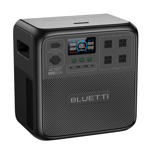 BLUETTI AC180T portable power station angled view