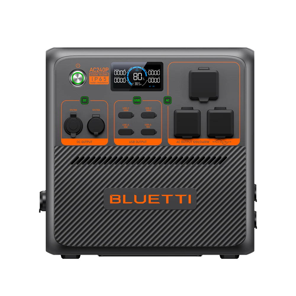 BLUETTI AC240P portable power station for home backup and outdoor use