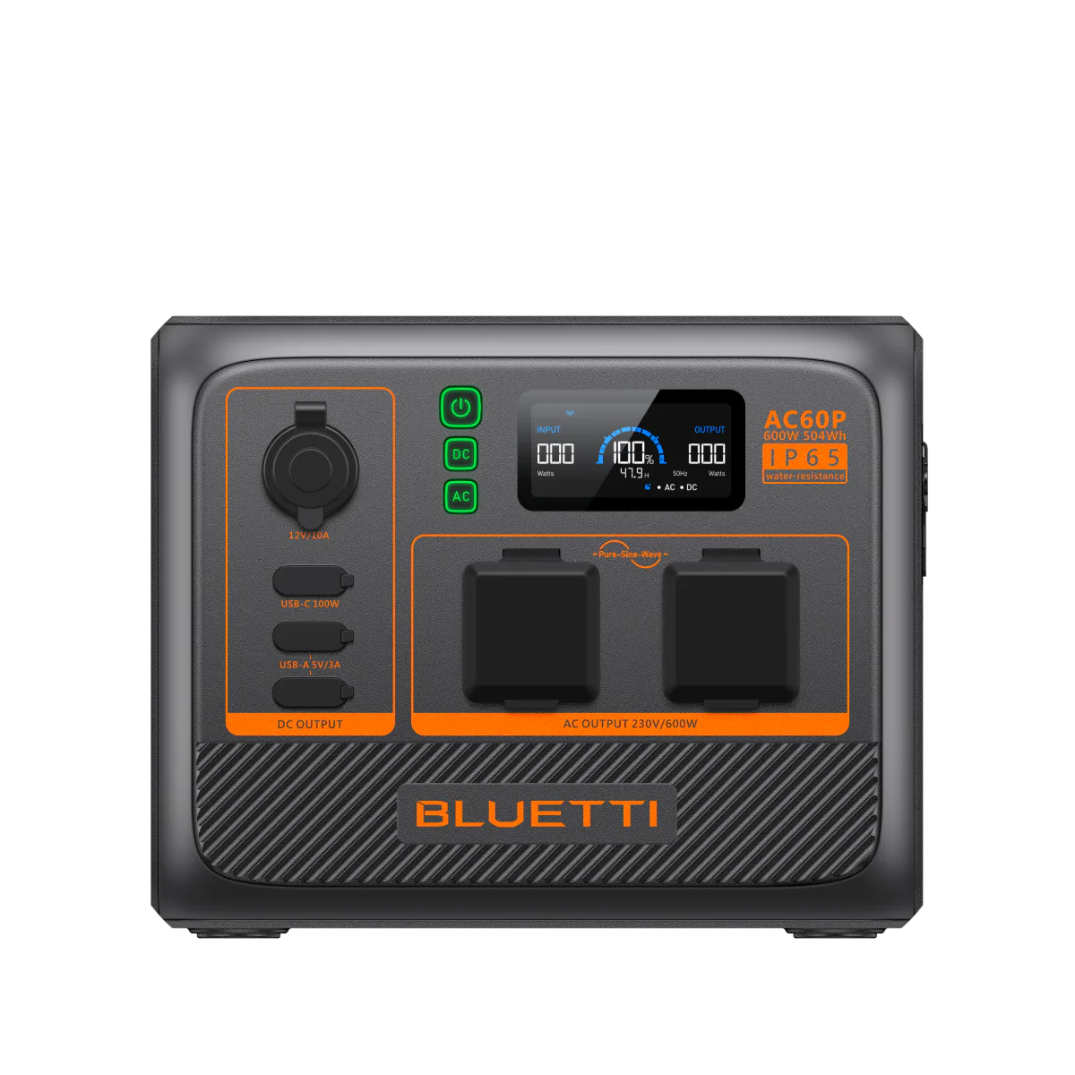 BLUETTI AC60P rugged 600W portable power station with 504Wh battery for outdoor use