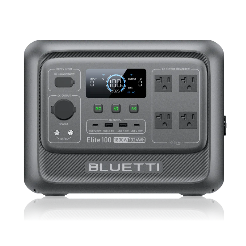BLUETTI Elite 100 portable power station with fast charging, solar input, and high output for home backup in Jamaica