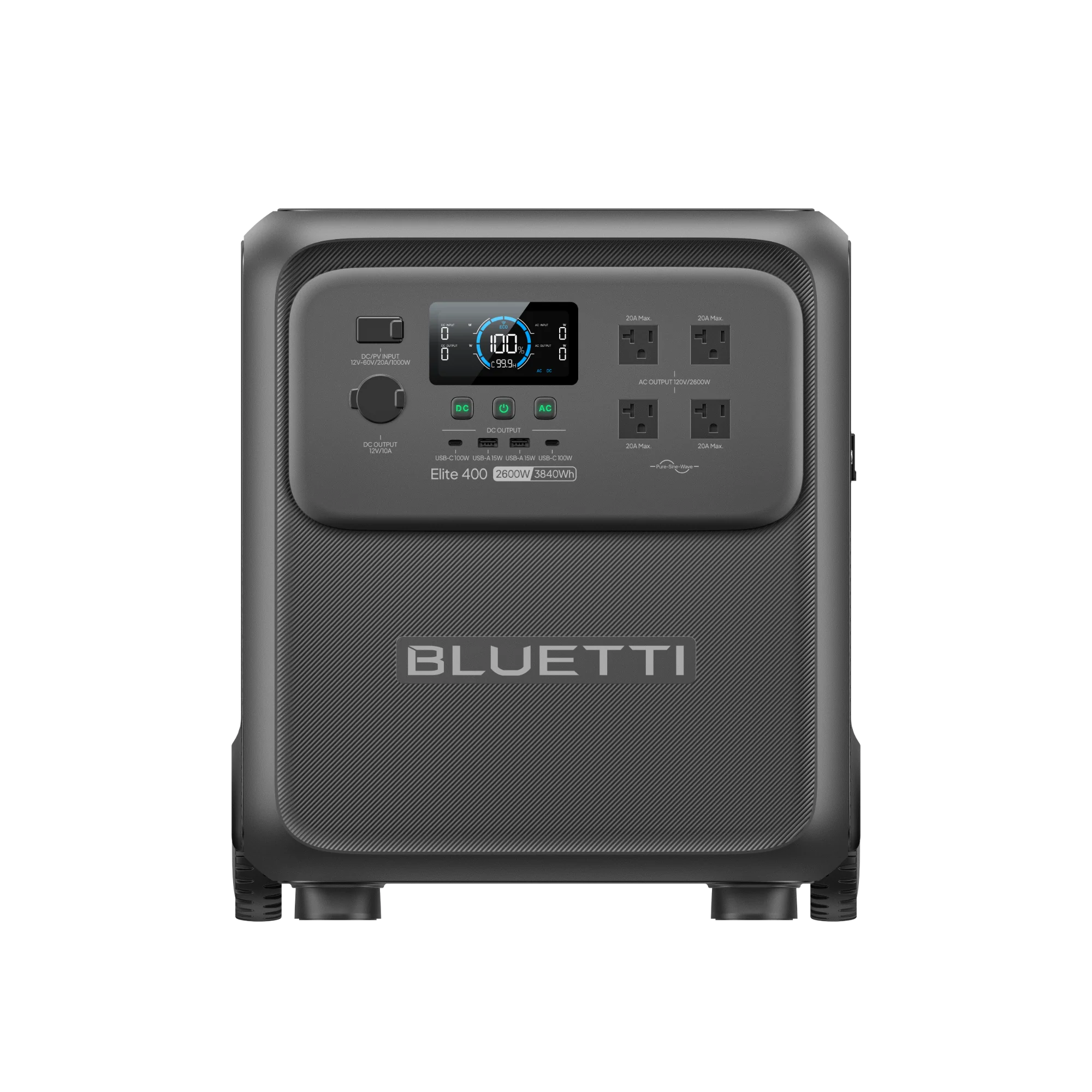 BLUETTI Elite 400 portable power station – front panel view