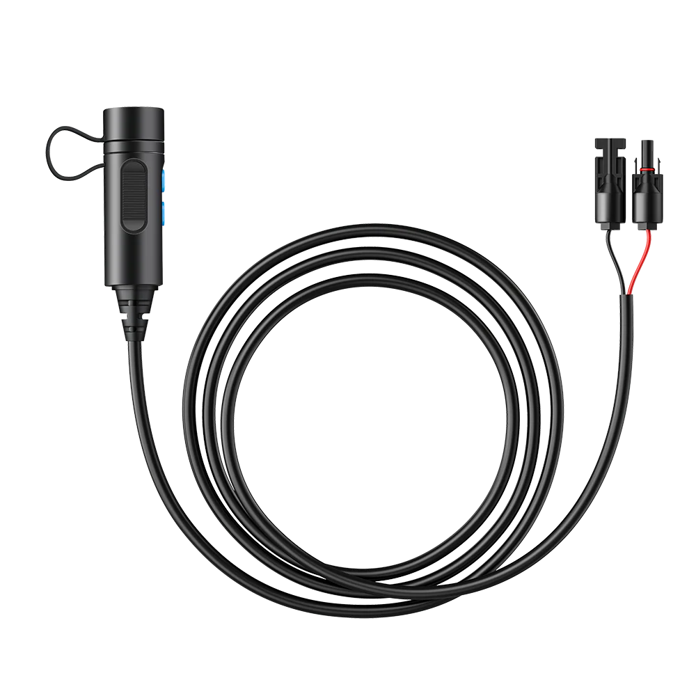 A coiled black cable lock with a cylindrical locking mechanism on one end and a loop on the other, designed for securing bicycles or other items.
