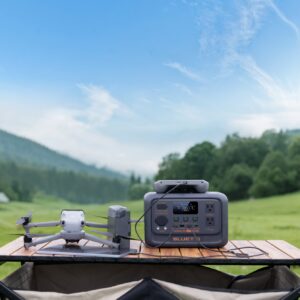 BLUETTI Premium 30 V2 portable power station outdoors, 120V NEMA outlets, 320Wh