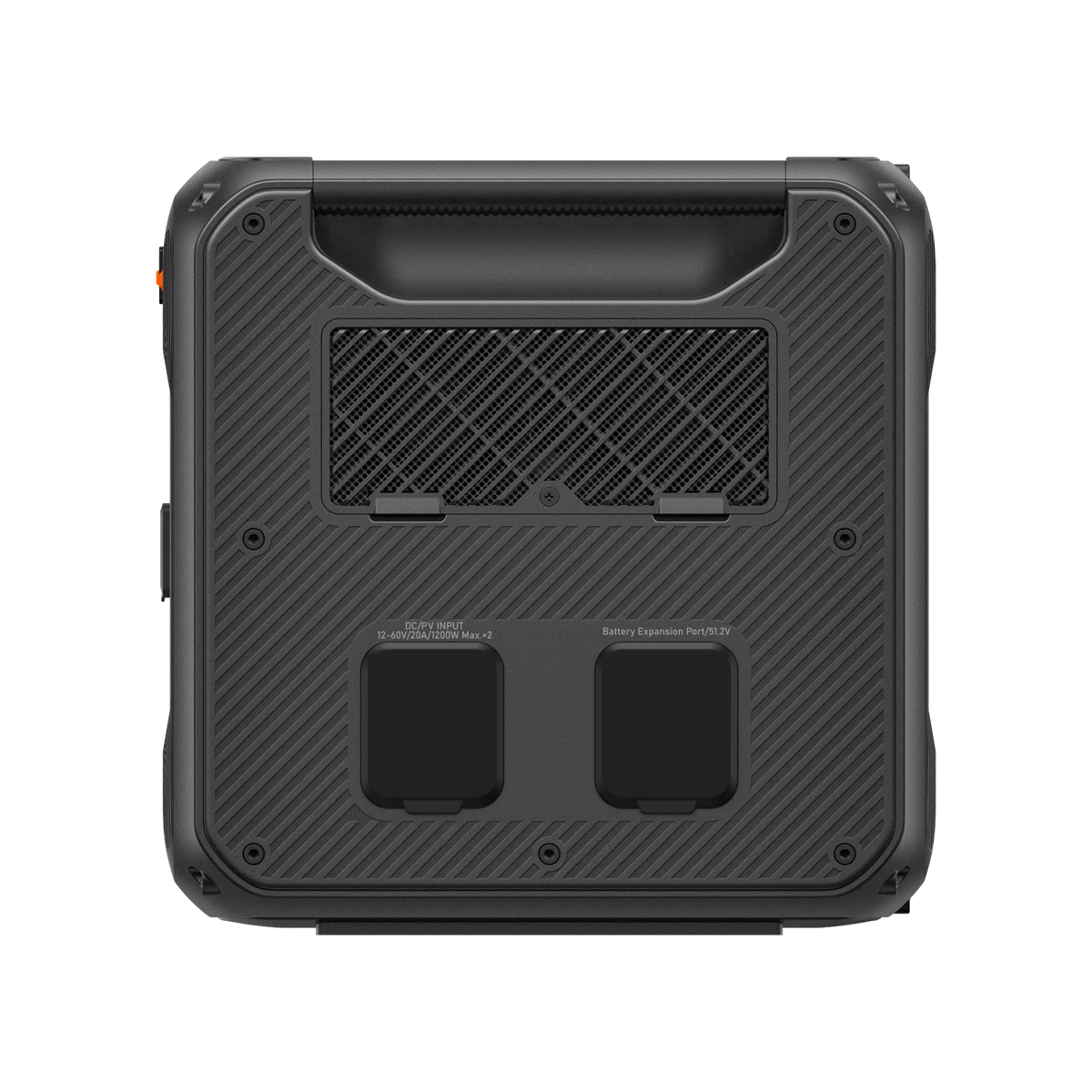 BLUETTI Apex 300 portable power station rear panel with DC/PV input and battery expansion ports.